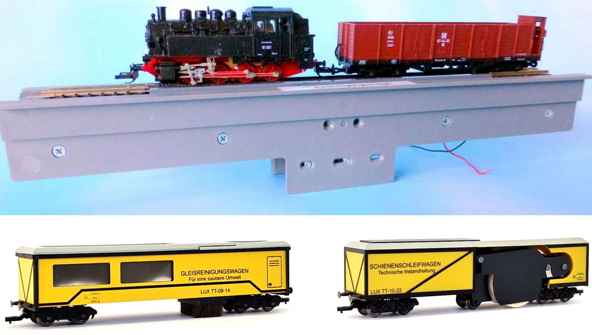 Lux-Modellbau 9649 - TT-Reinigungsset mit Polierwagen, Saugwagen und Radreinigungsanlage Lux-Modellbau 9649 - TT-Reinigungsset mit Polierwagen, Saugwagen und Radreinigungsanlage