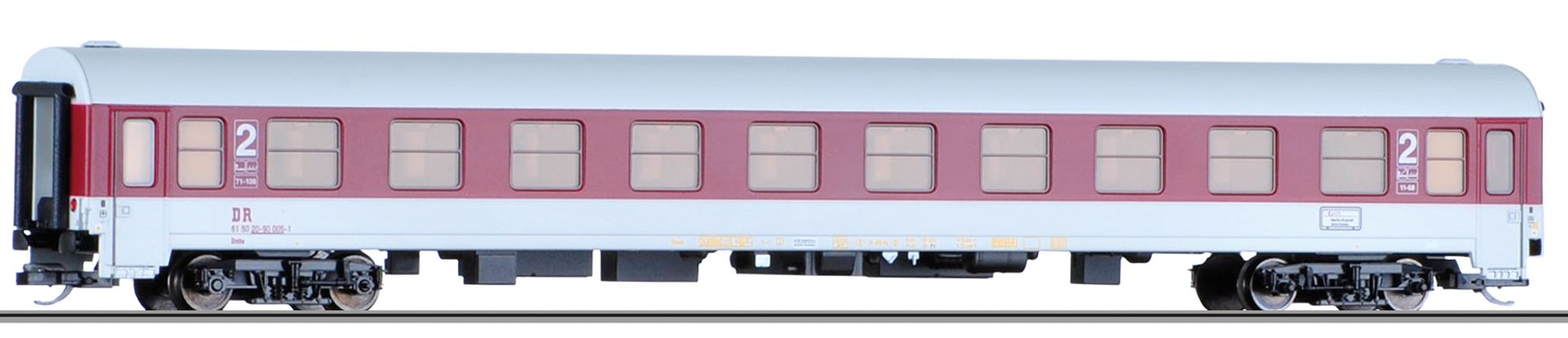 Tillig 502539-B - Komfortwagen 'InterEx', Bmhe 2. Klasse, DR, Ep.IV, 61 50 20-90 005-1, mit Innenbeleuchtung