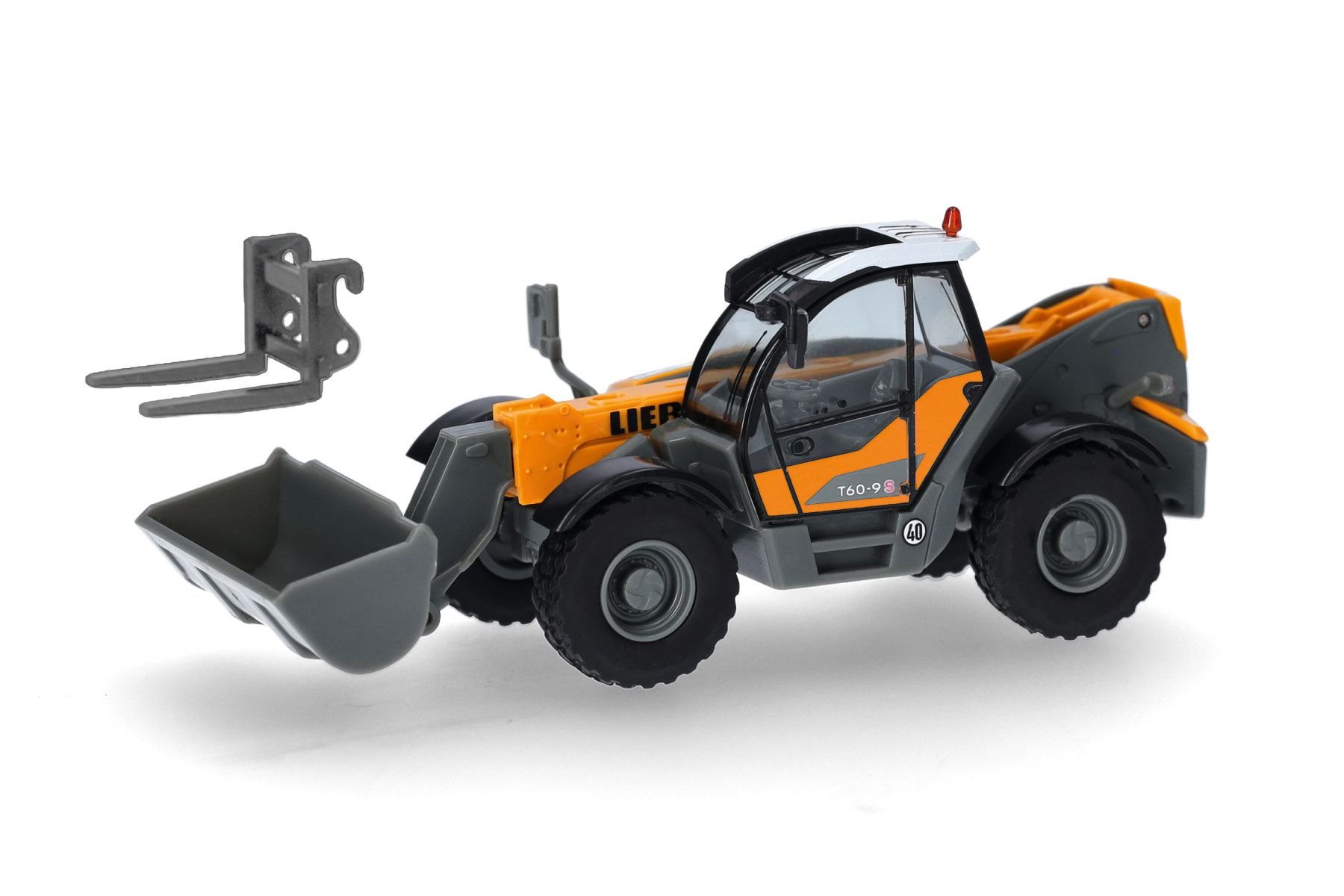 Herpa 322133 - Liebherr Teleskoplader T60-9S, kommunalorange