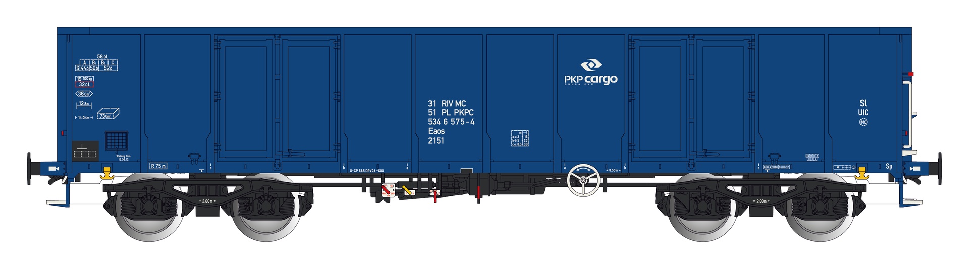 Albert Modell 534009 - Offener Güterwagen Eaos, PL-PKPC, Ep.VI