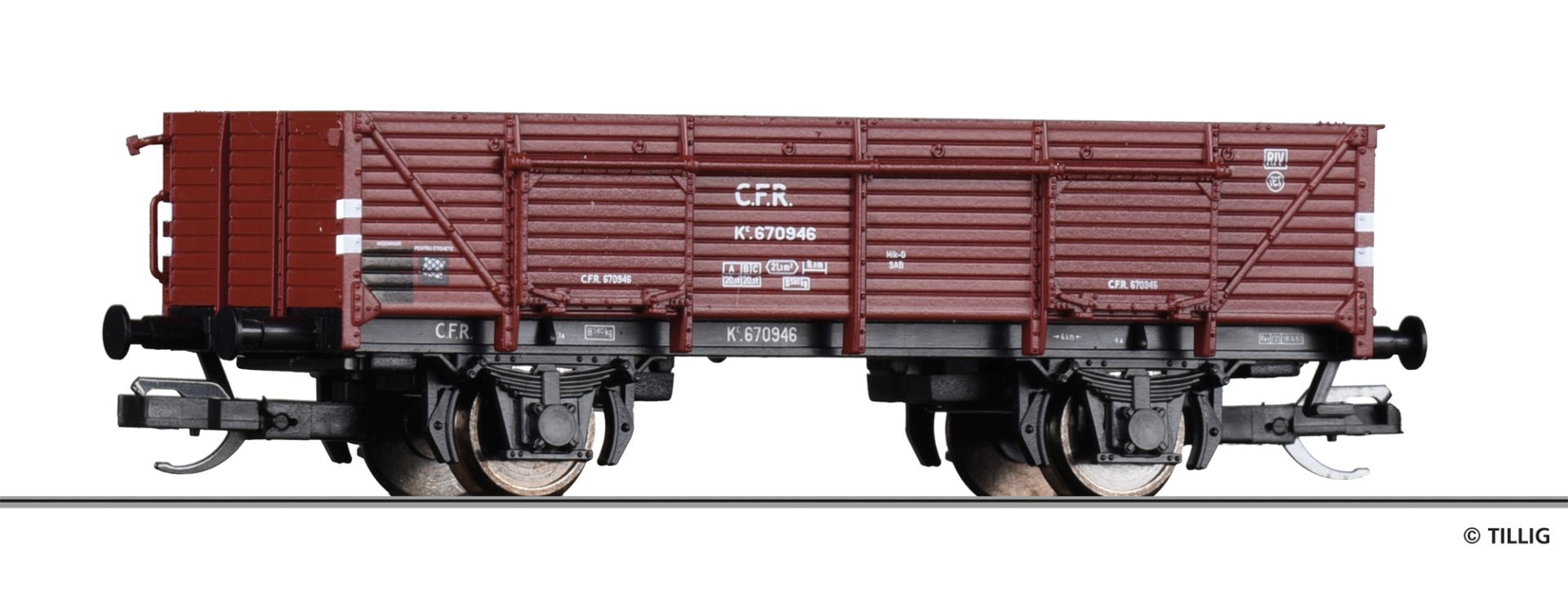 Tillig 17634 - Offener Güterwagen Ke, CFR, Ep.III