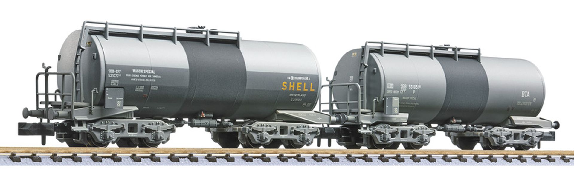 Liliput 260115 - 2er Set Kesselwagen 'B.T.A.', SBB-CFF, Ep.III