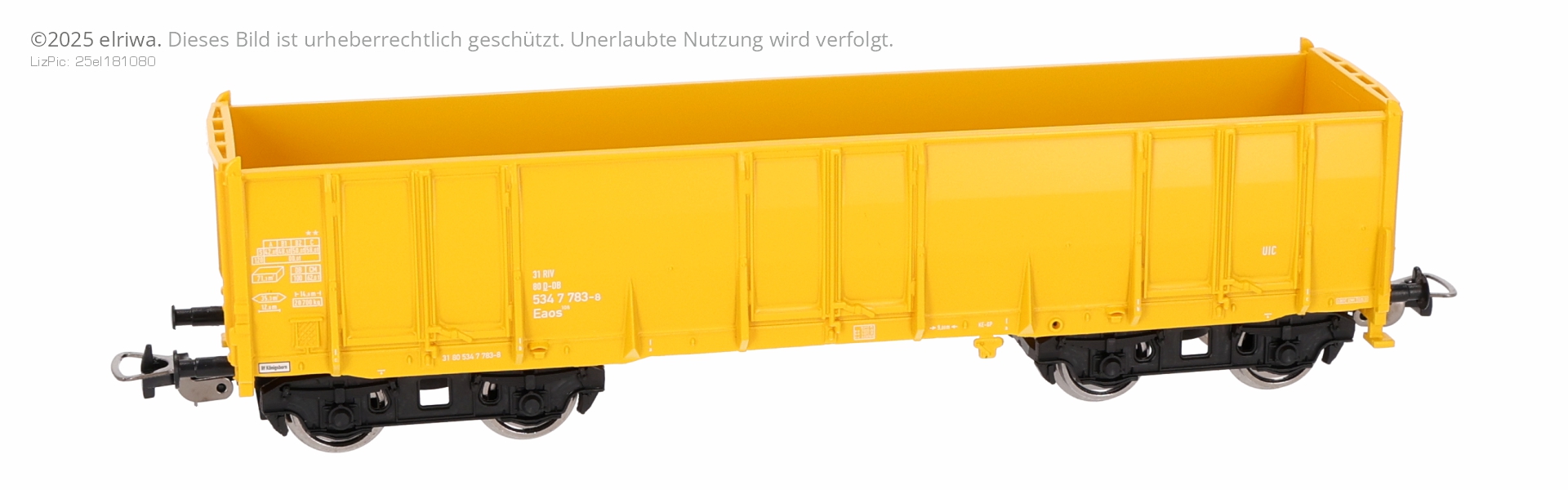 Piko 72254 - Hochbordwagen Eaos, gelb, Bahnbau, Ep.VI, Betriebsnummer 5