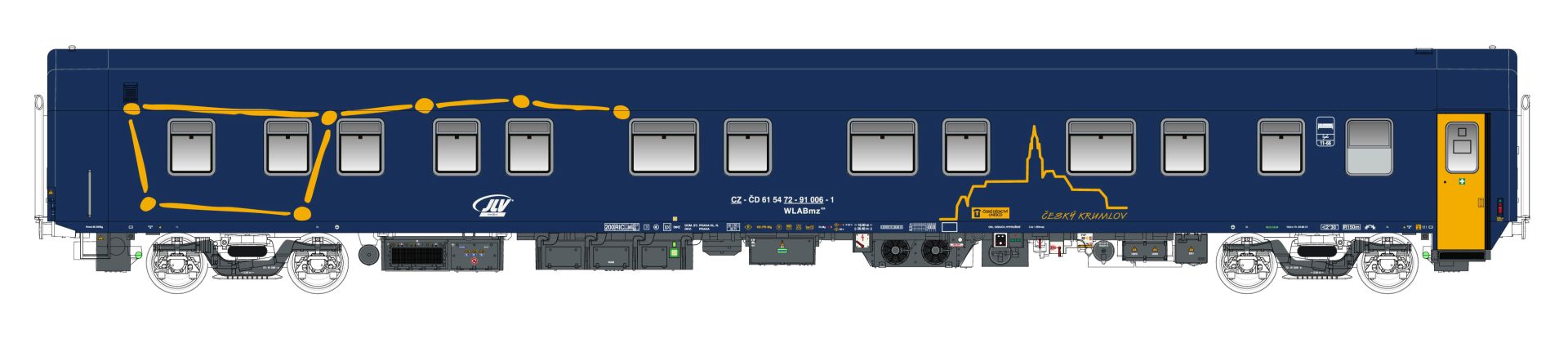 L.S. Models LS58602 - Schlafwagen WLABmz 826, CD, Ep.VI, Ceský Krumlov