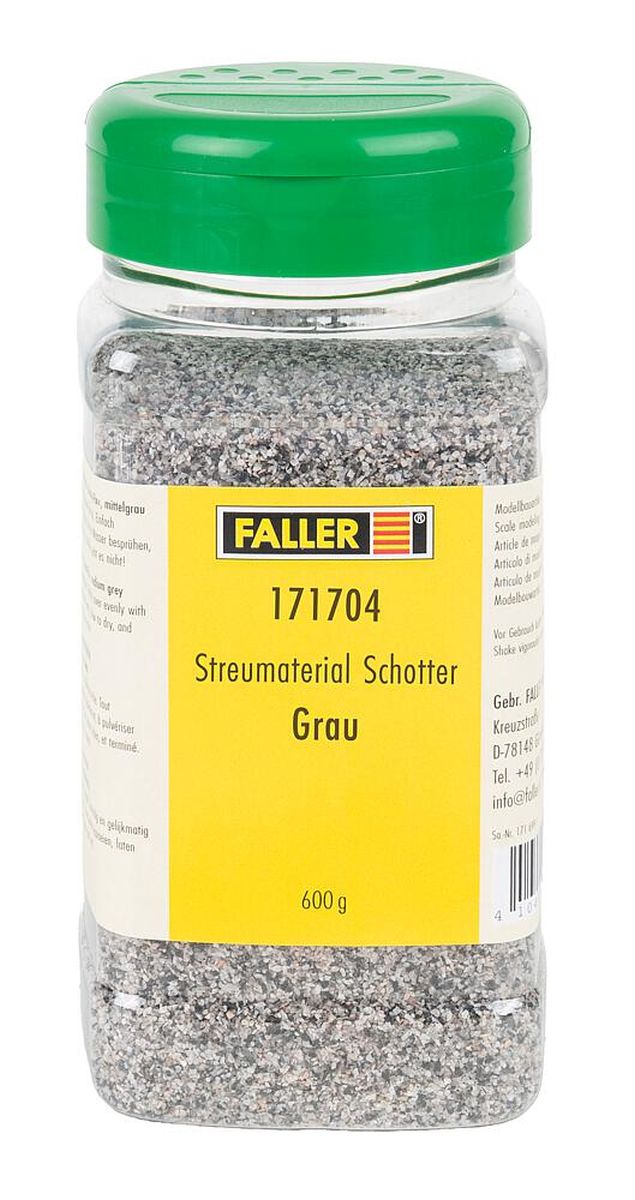 Faller 171704 - Streumaterial Schotter, grau, 600 g
