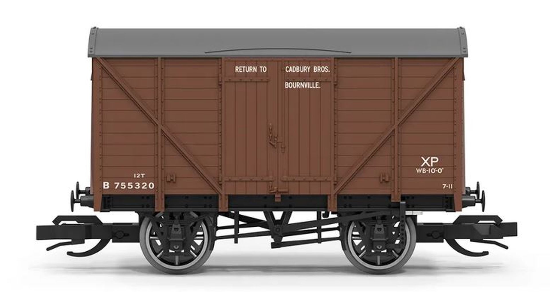 Hornby TT6043 - Gedeckter Güterwagen Vent Van Cadbury B755320, BR, Ep.III