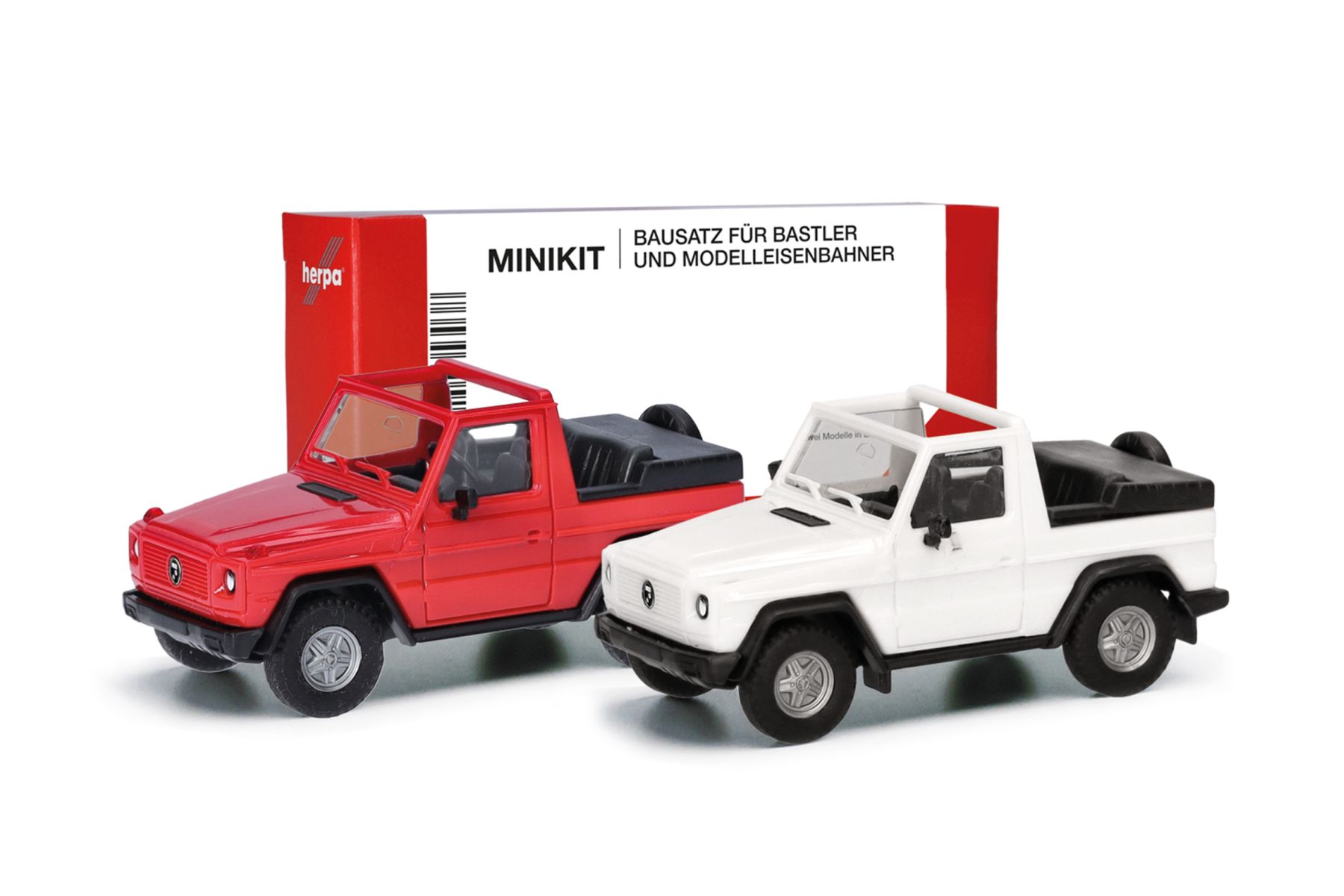 Herpa 012744 - MiniKit: Puch G-Klasse (W460) Cabrio, weiß/rot