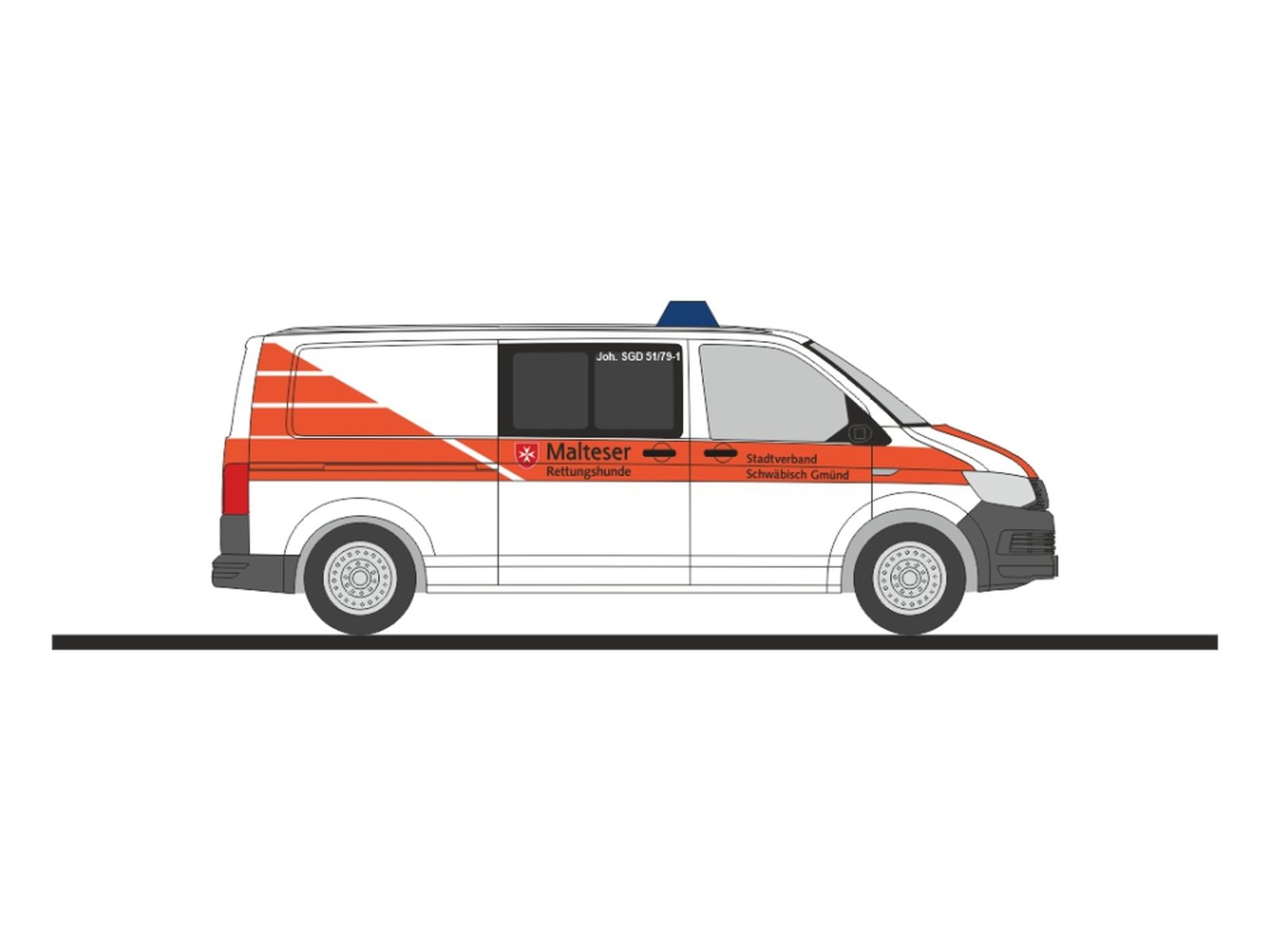 Rietze 53976 - Volkswagen T6 Rettungshunde Malteser Schwäbisch Gmünd