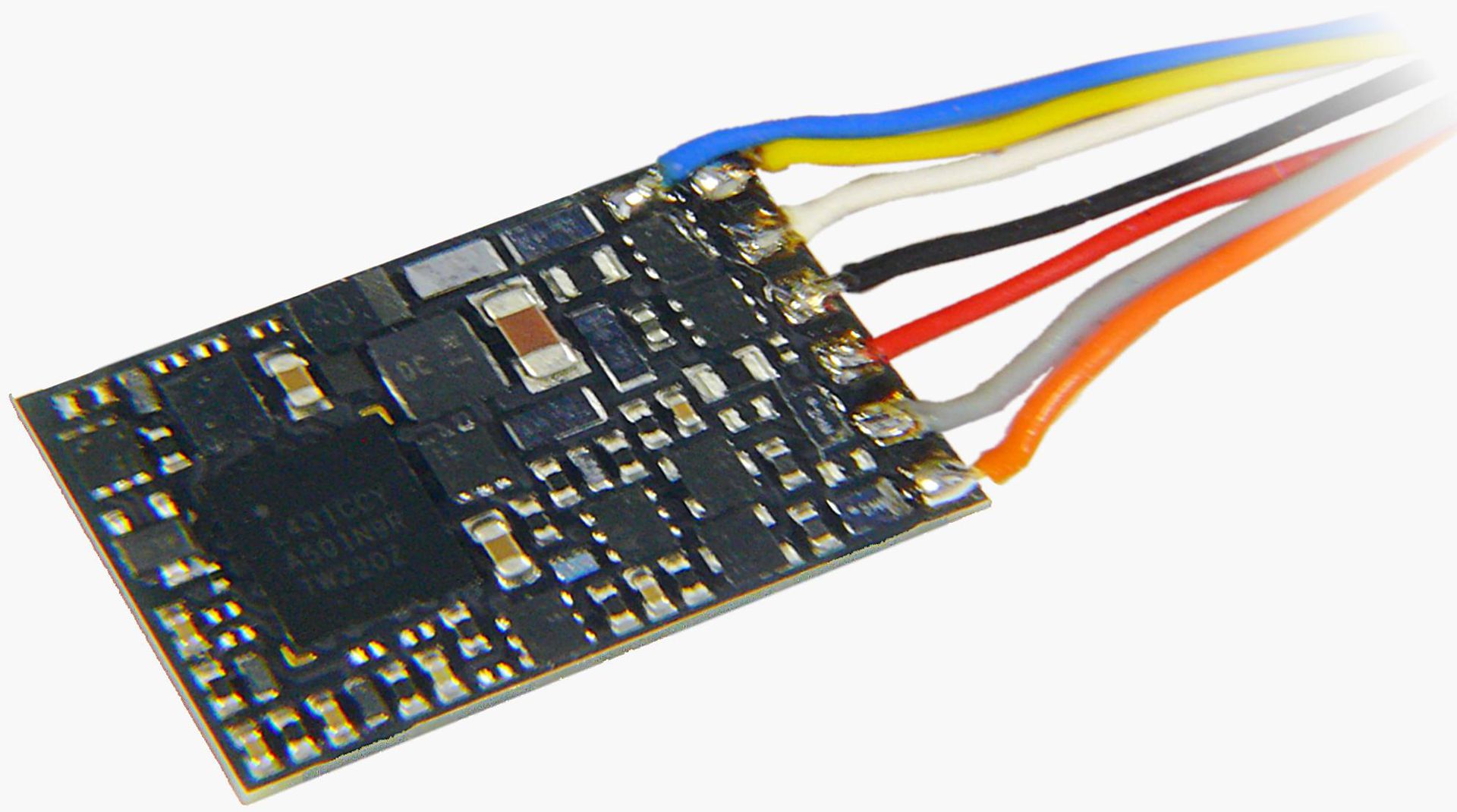 Zimo MN160 - Decoder, 7 Anschlussdrähte, 13 x 7,5 x 1,6 mm, 0,5 A