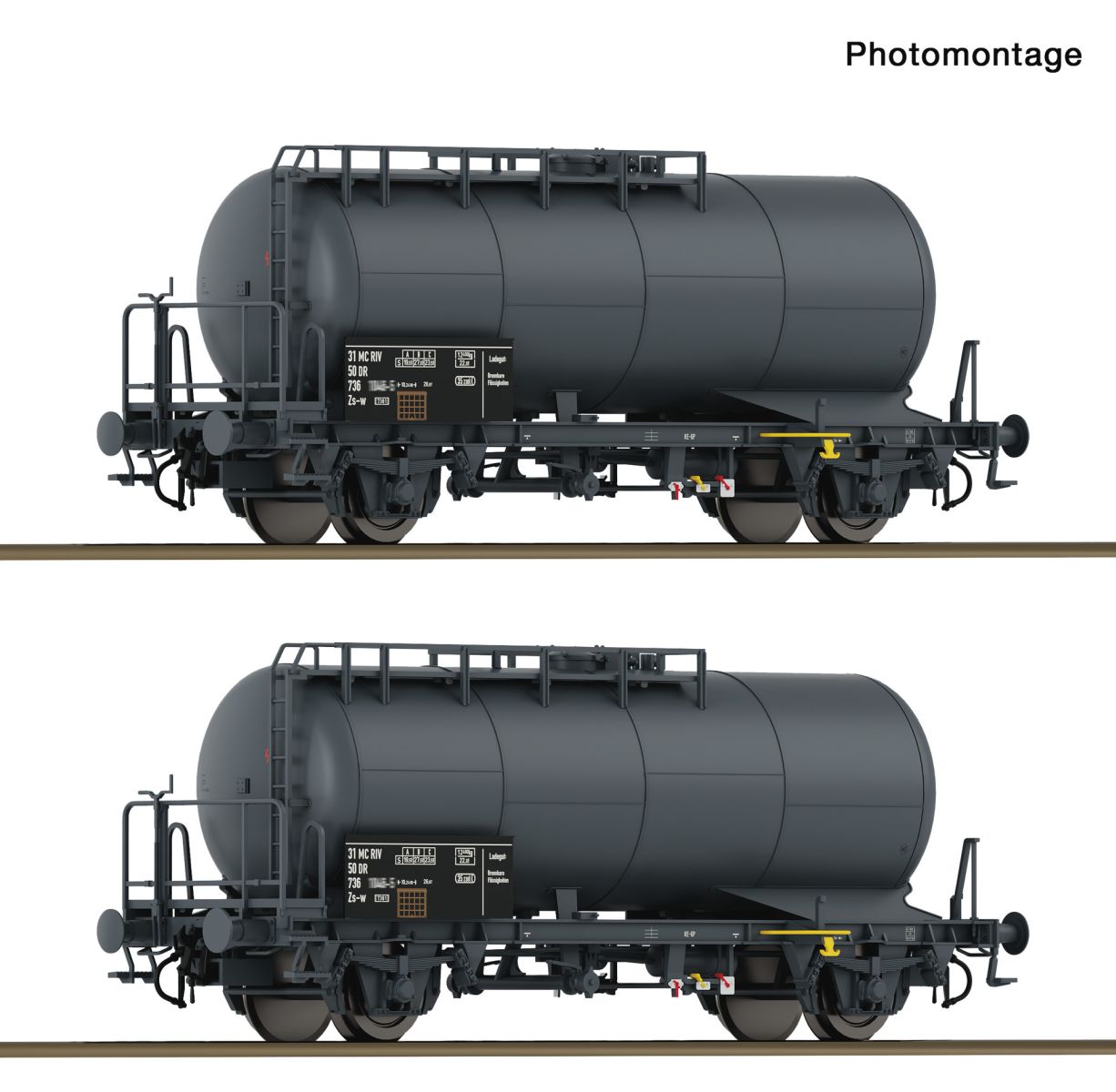 Roco 6600245 - 2er Set Kesselwagen Zs-w, DR, Ep.IV