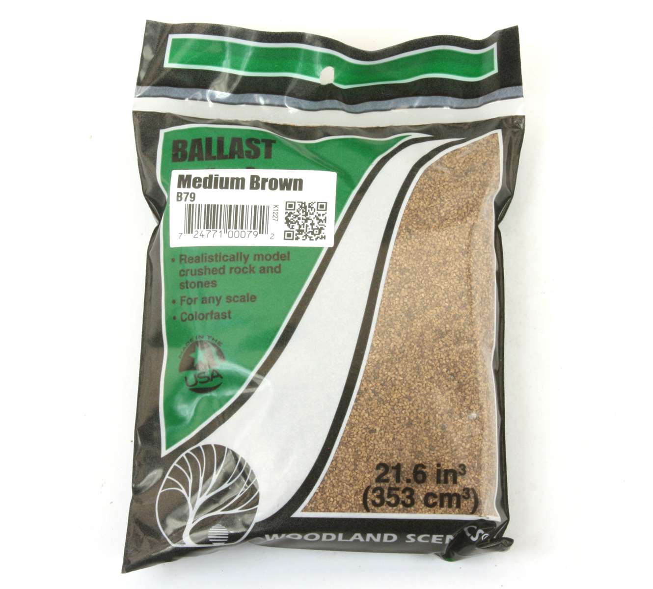 Woodland WB79 - Schotter braun, mittel, 220g