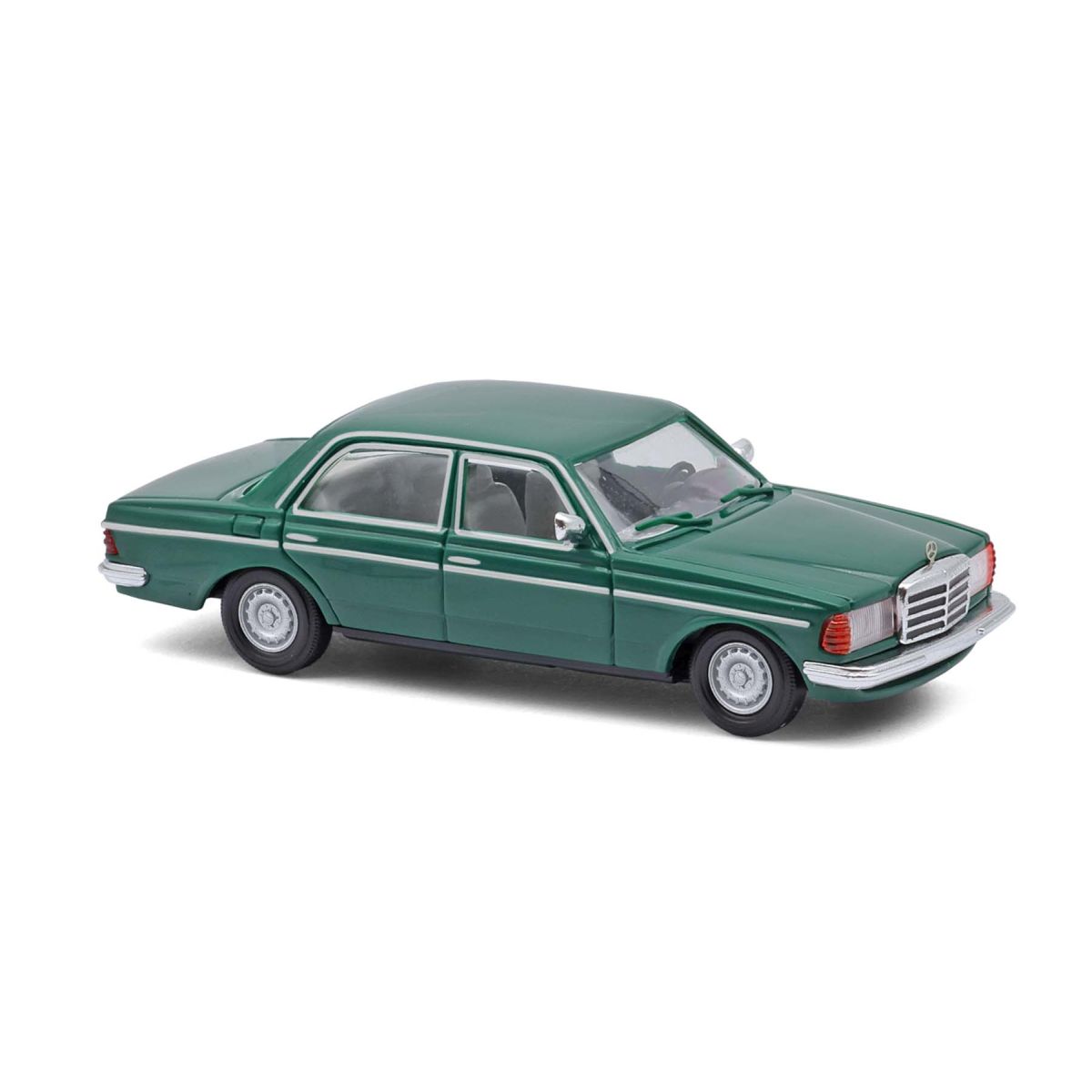 Busch 46951 - Mercedes-Benz W123 tiefgrün mit Eckscheinwerfer und Barockfelge, Bj. 1982
