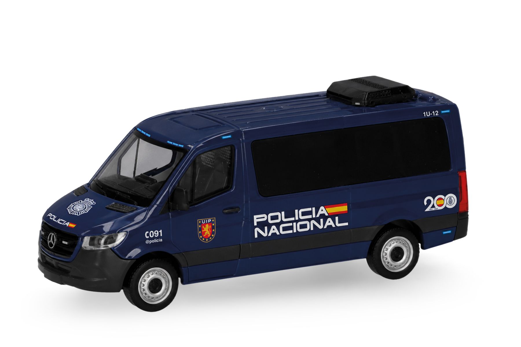 Herpa 099950 - Mercedes-Benz Sprinter 18 Bus Flachdach "Policia Nacional"