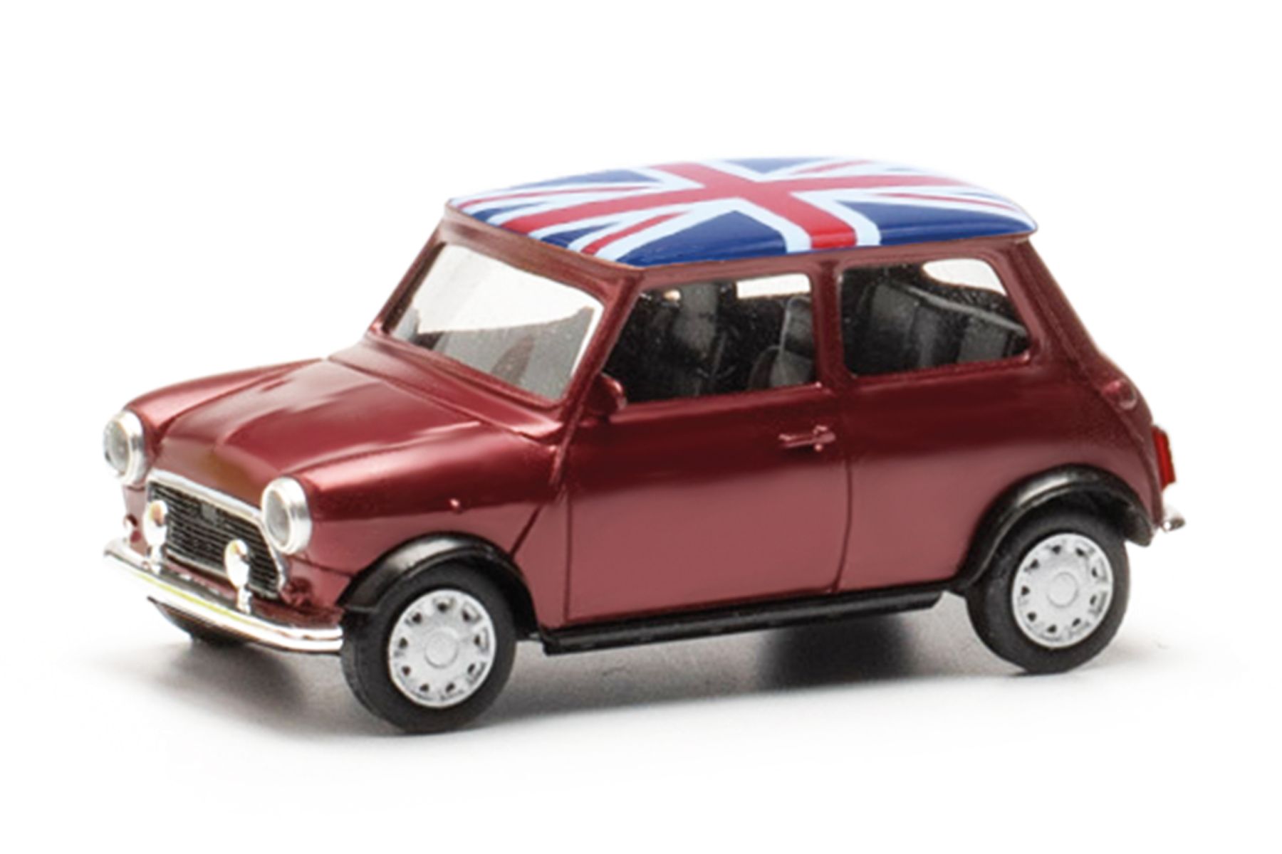 Herpa 431149 - Mini Mayfair Rechtslenker mit 2 Zusatzscheinwerfern, nightfire red metallic