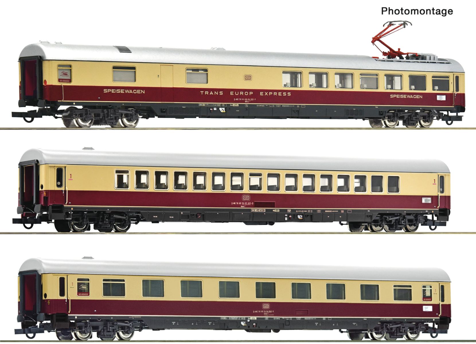Roco 6200121 - 3er Set Personenwagen 'Rheingold', AKE, Ep.VI, Set 2