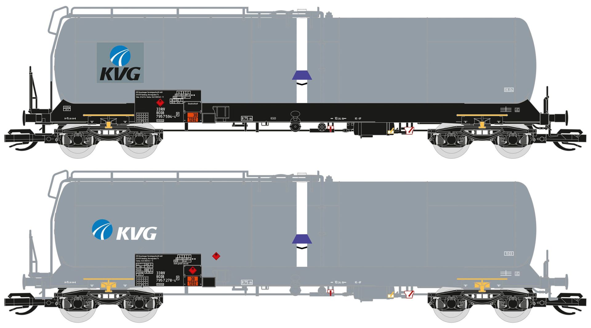 Saxonia 120214 - 2er Set Kesselwagen Zas, 8109, KVG, Ep.V Saxonia 120214 - 2er Set Kesselwagen Zas, 8109, KVG, Ep.V