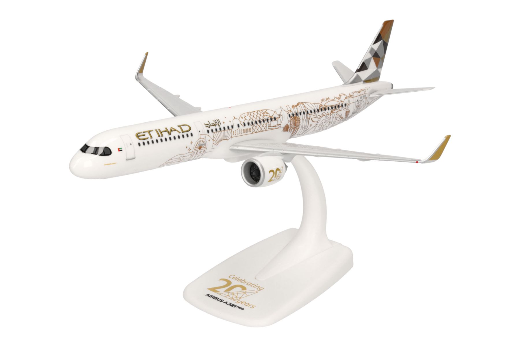 Herpa 615013 - Etihad Airways Airbus A321neo - 20th Anniversary – A6-AEN