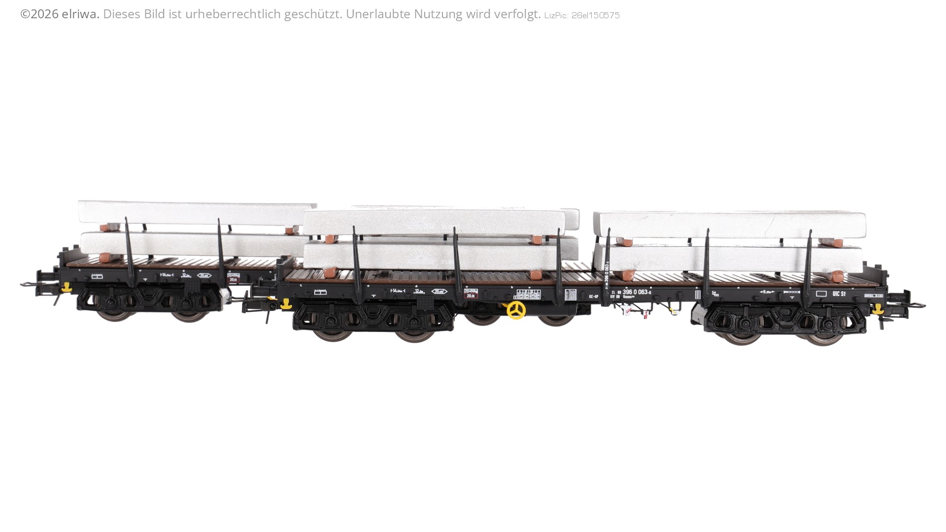 Rivarossi HR6701 - 2er Set Rungenwagen Rmms mit Aluminiumblöcken, DB, Ep.IV