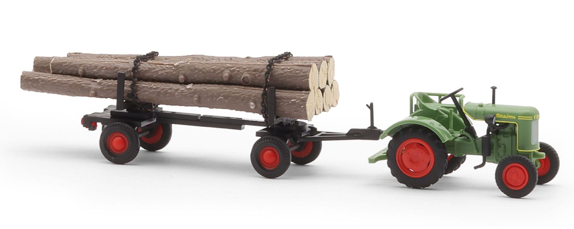 Busch 54152 - Fendt F 15 Dieselross mit Holzanhänger, 1951