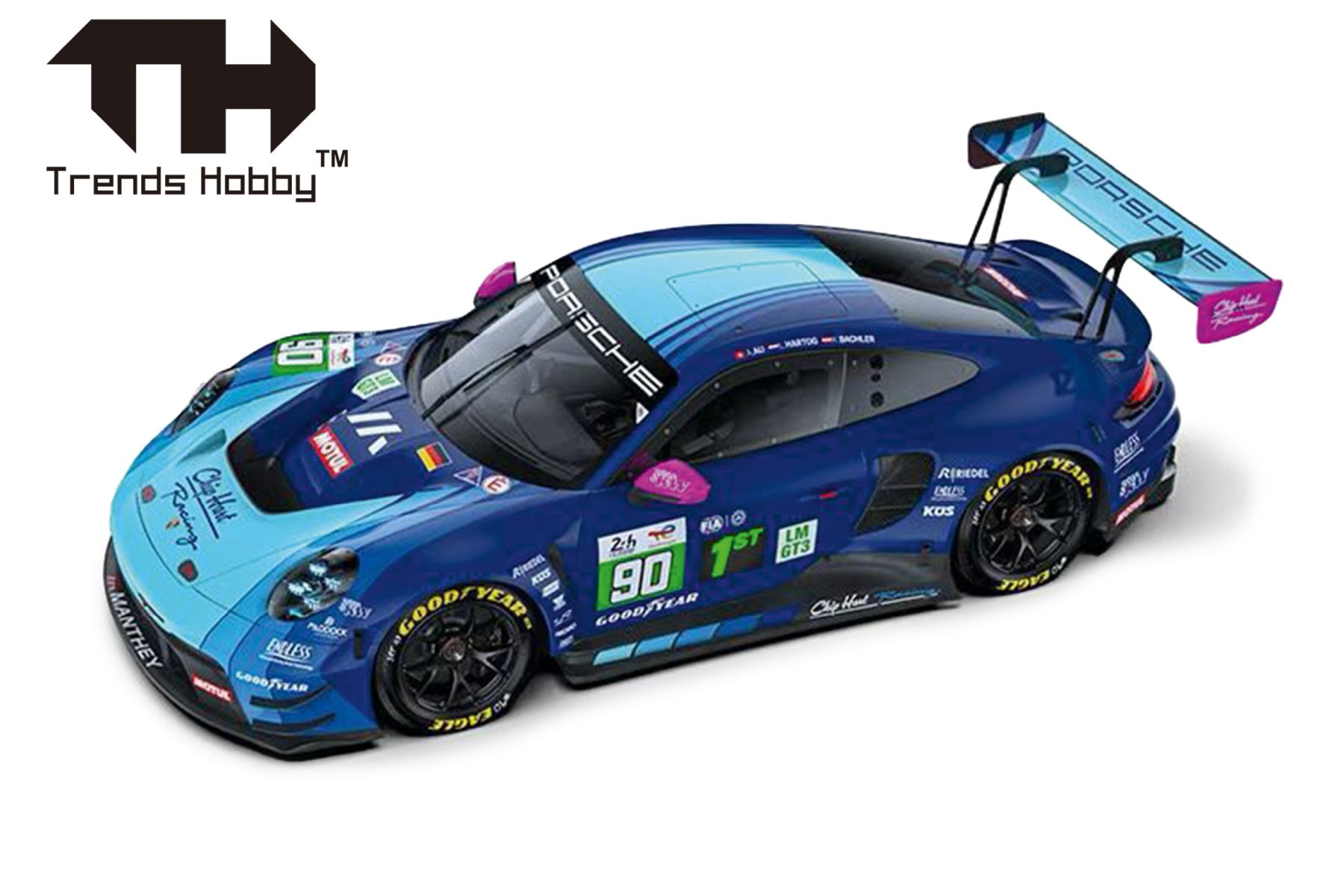 Herpa 864TH000004 - Trends Hobby: Porsche 911 GT3 R LeMans 24H 2025 #90, Motorhaube zum Öffnen