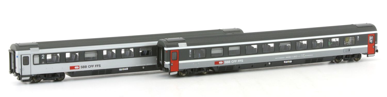 Lemke-Collection LC9707 - 2er Set Personenwagen Set C EC 6/7 'CHUR-HAMBURG', SBB, Ep.VI