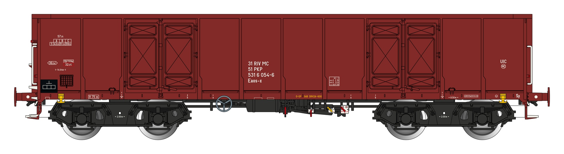 Albert Modell 531004 - Offener Güterwagen Eaos-x, PKP, Ep.V