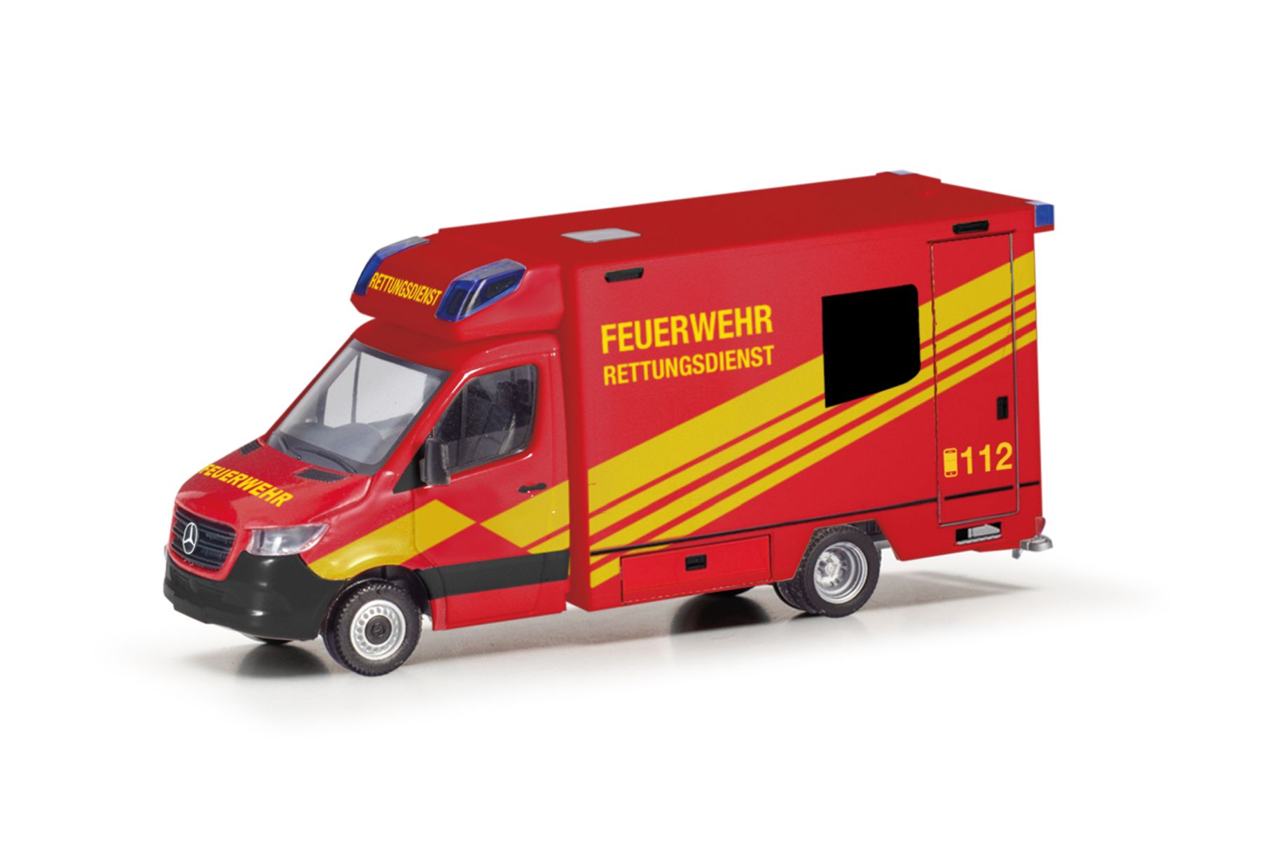 Herpa 098755 - Mercedes-Benz Sprinter '18 Fahrtec Rettungswagen "Feuerwehr"