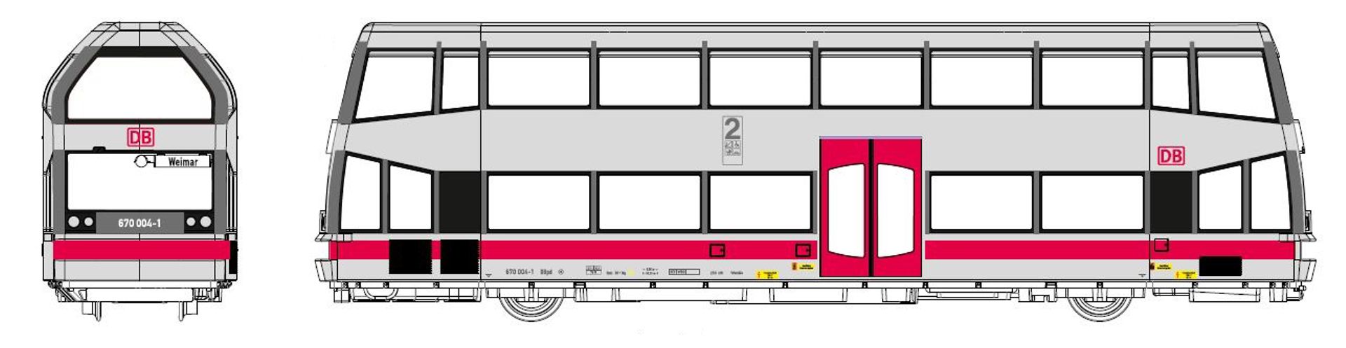 Kres 51047030 - Doppelstock-Schienenbus BR 670, 670 004-1, DBAG, Ep.V