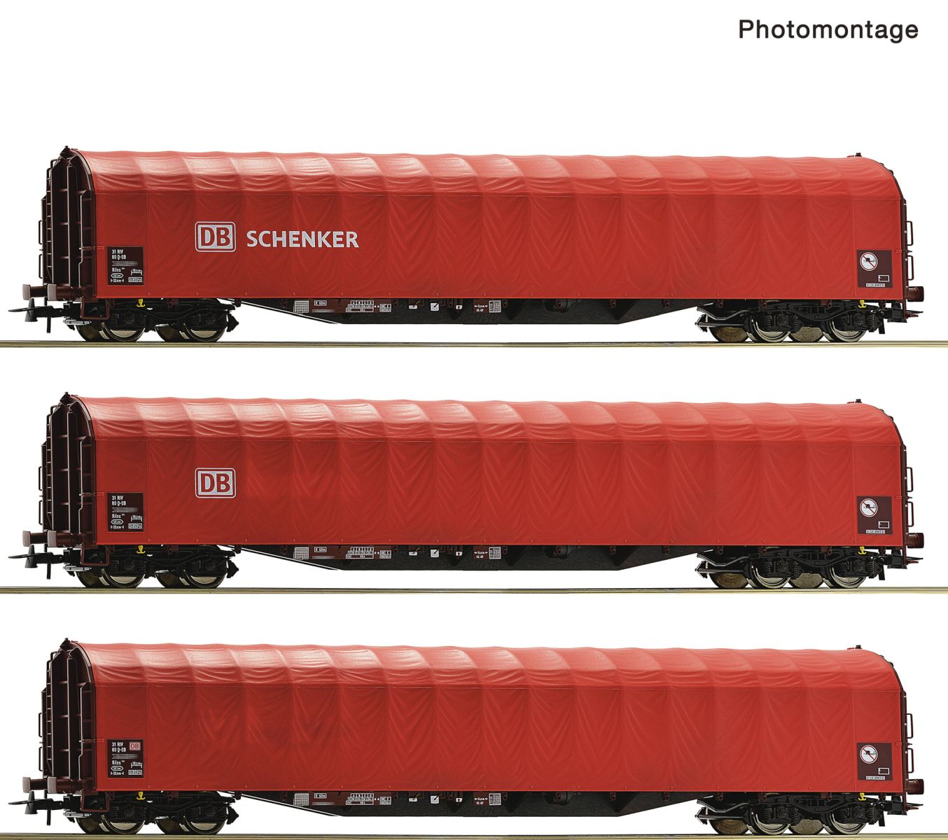 Roco 6600156 - 3er Set Schiebeplanenwagen Rilns, DBAG, Ep.VI
