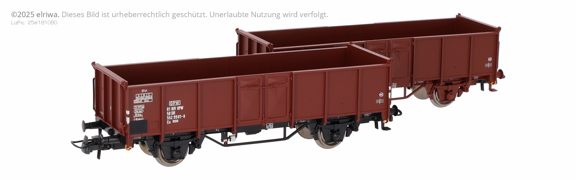 Roco 6600208 - 2er Set offene Güterwagen Es, DR, Ep.IV 'OPW'