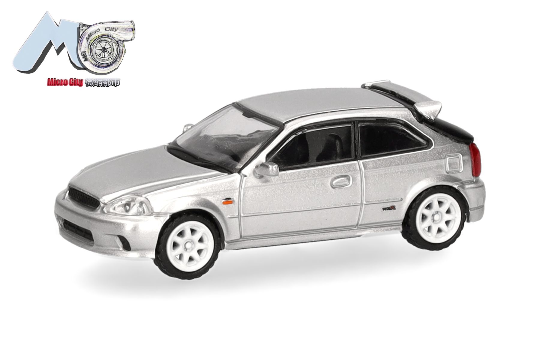 Herpa 87MC000158 - MicroCity: Honda Civic Type R (EK9), silber