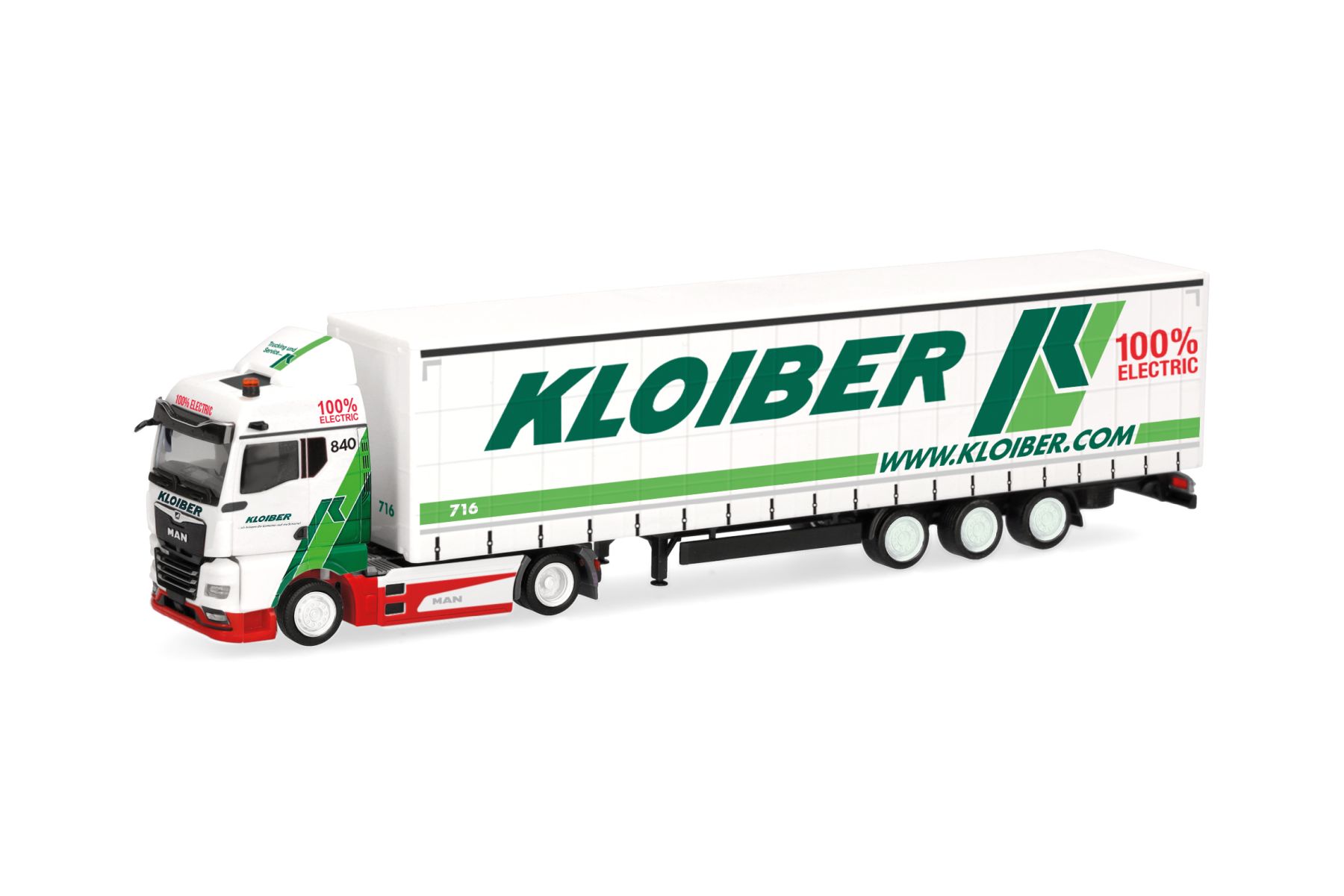 Herpa 321365 - MAN eTGX GM Jumboplanen-Sattelzug "Kloiber"