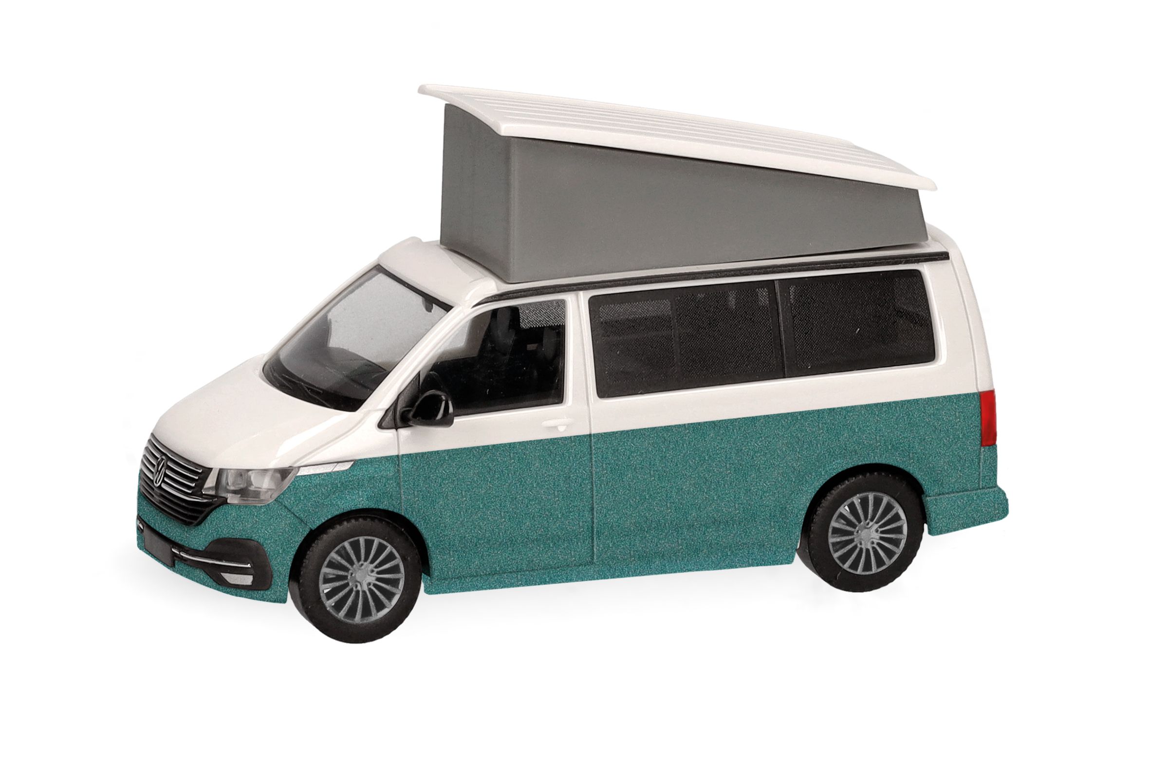 Herpa 096805-004 - Volkswagen (VW) T6.1 California, Candy Weiß / Bay Leaf Green metallic