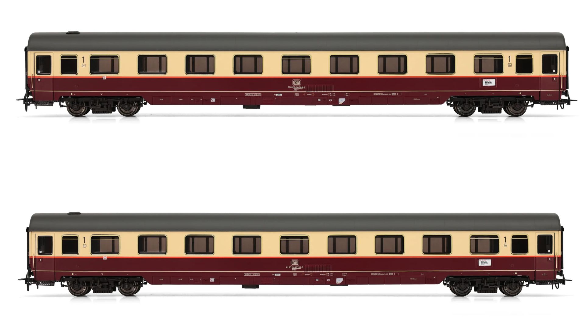 Rivarossi HR4397 - 2er Set Personenwagen Avmz111 'Rheingold', DB, Ep.IV