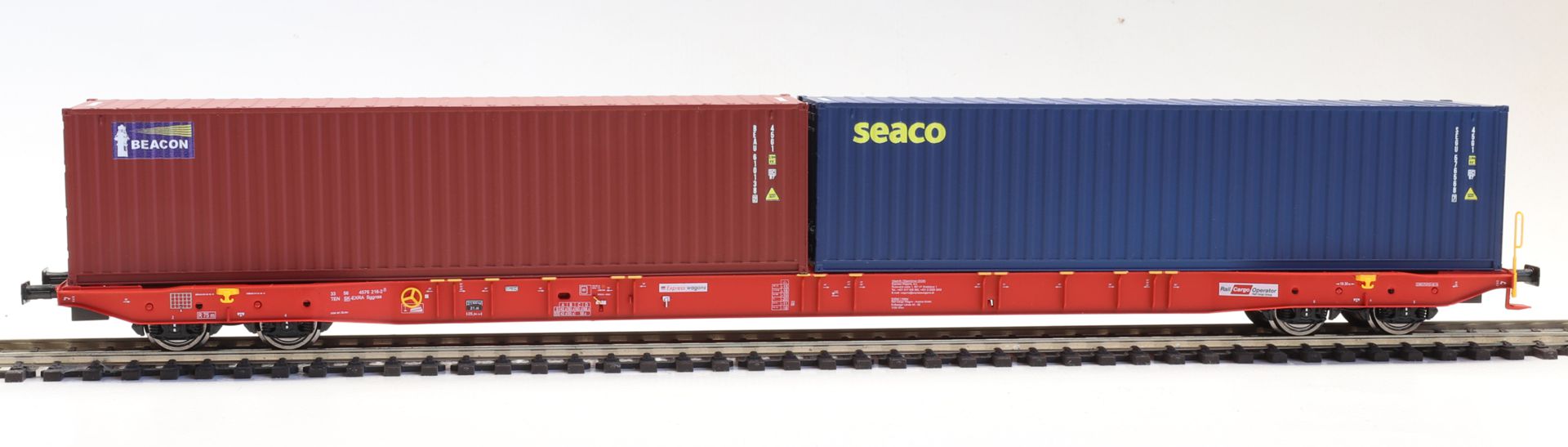 igra 96010093 - Containertragwagen Sggnss-XL, Rail-Cargo, Ep.VI 'seaco und Beacon' igra 96010093 - Containertragwagen Sggnss-XL, Rail-Cargo, Ep.VI 'seaco und Beacon'