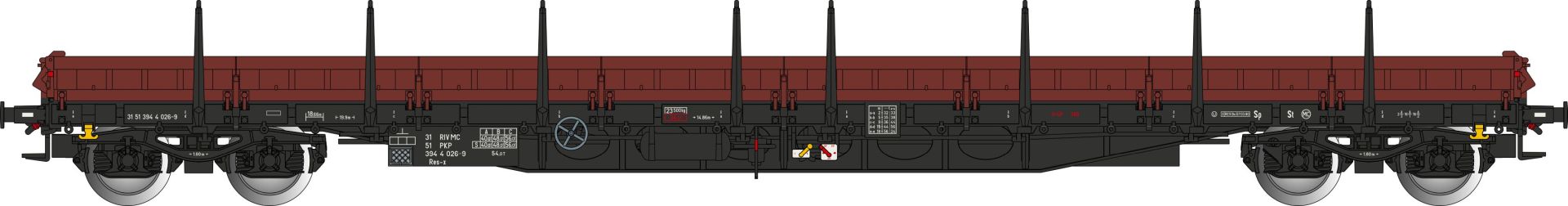 Albert Modell 394008 - Rungenwagen Res, PKP, Ep.IV
