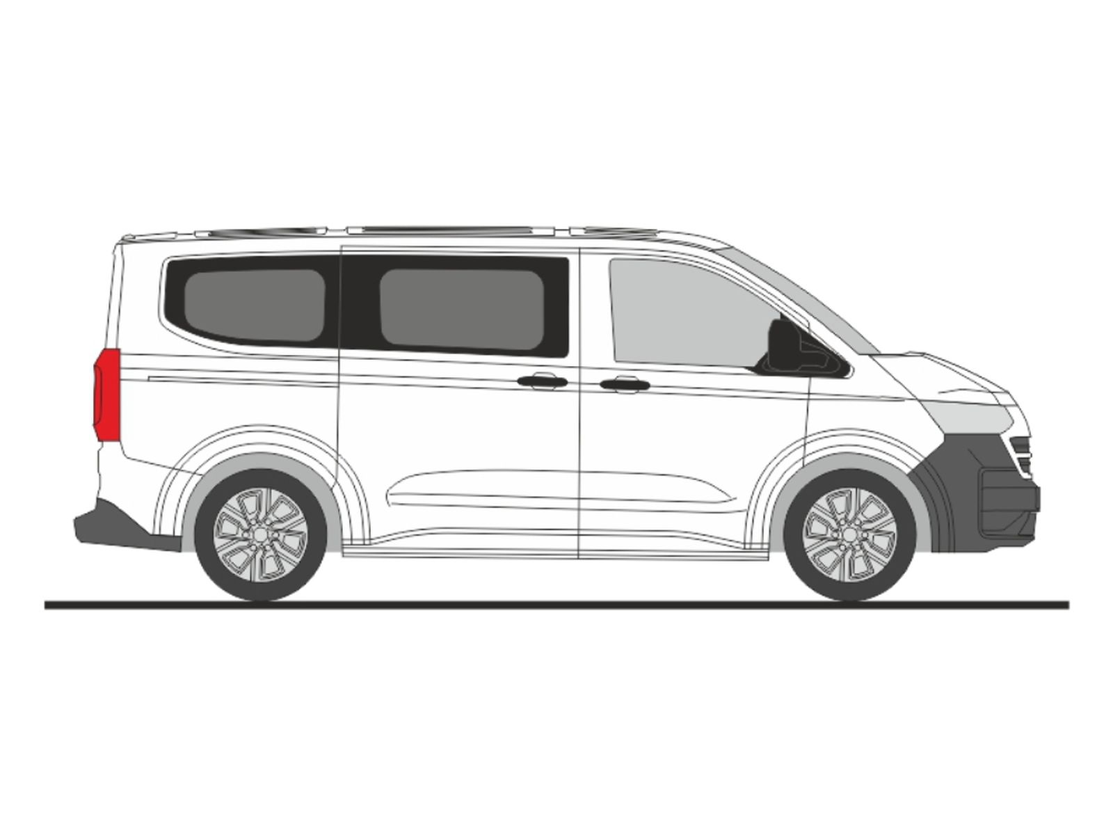 Rietze 11713 - Volkswagen Transporter T7 Bus KR FD clear white