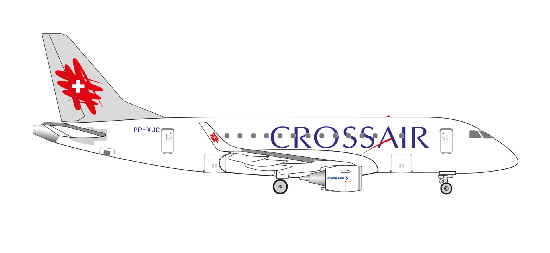 Herpa 538824 - Crossair Embraer E170