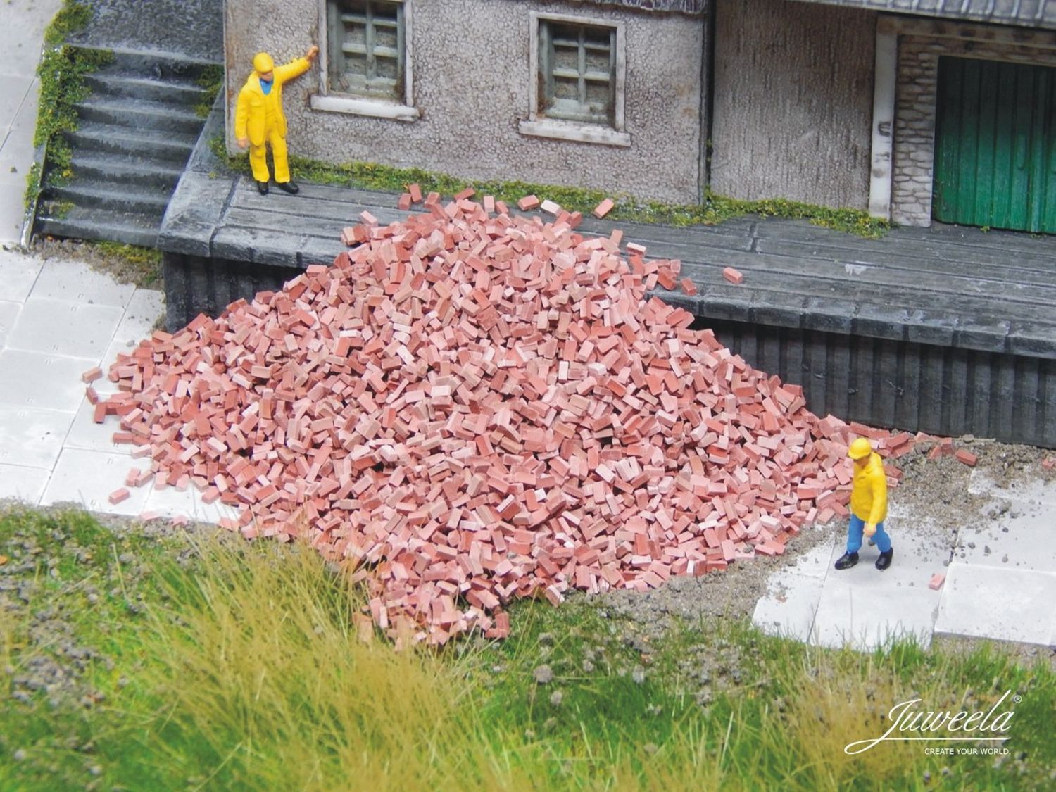 Juweela 21253 - Ziegel, Normalformat, ziegelrot Mix, 3000 Stück, 1:120, TT