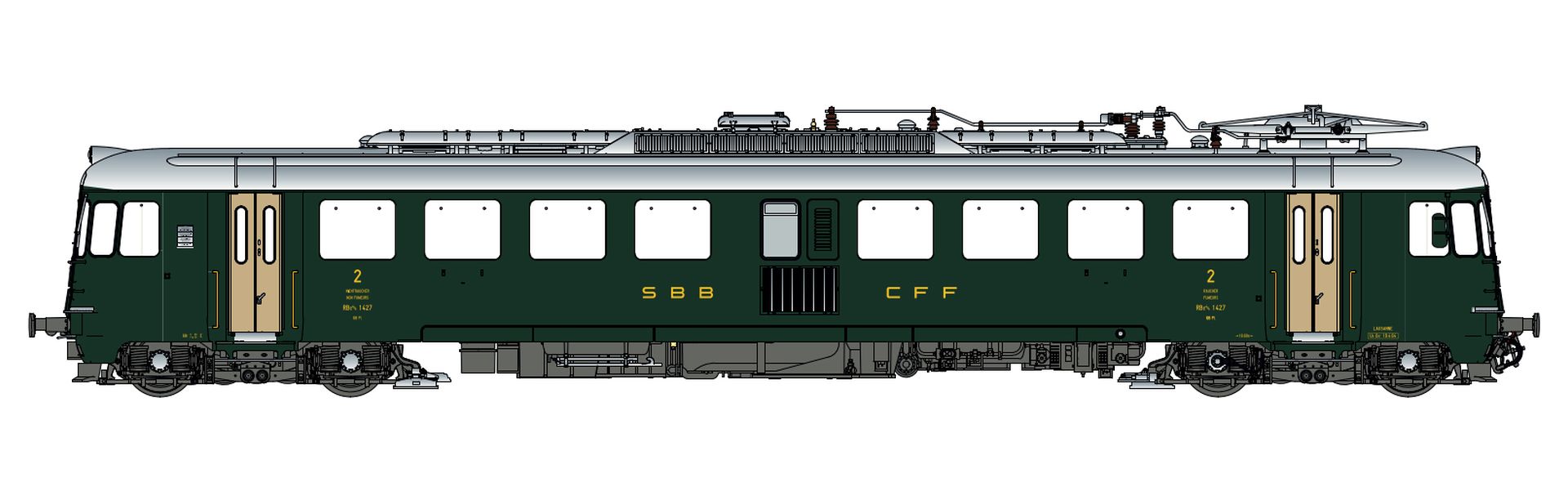 L.S. Models LS17559S - Triebwagen RBe 4/4 (1427), SBB, Ep.III, grün, altes Logo, AC-Sound
