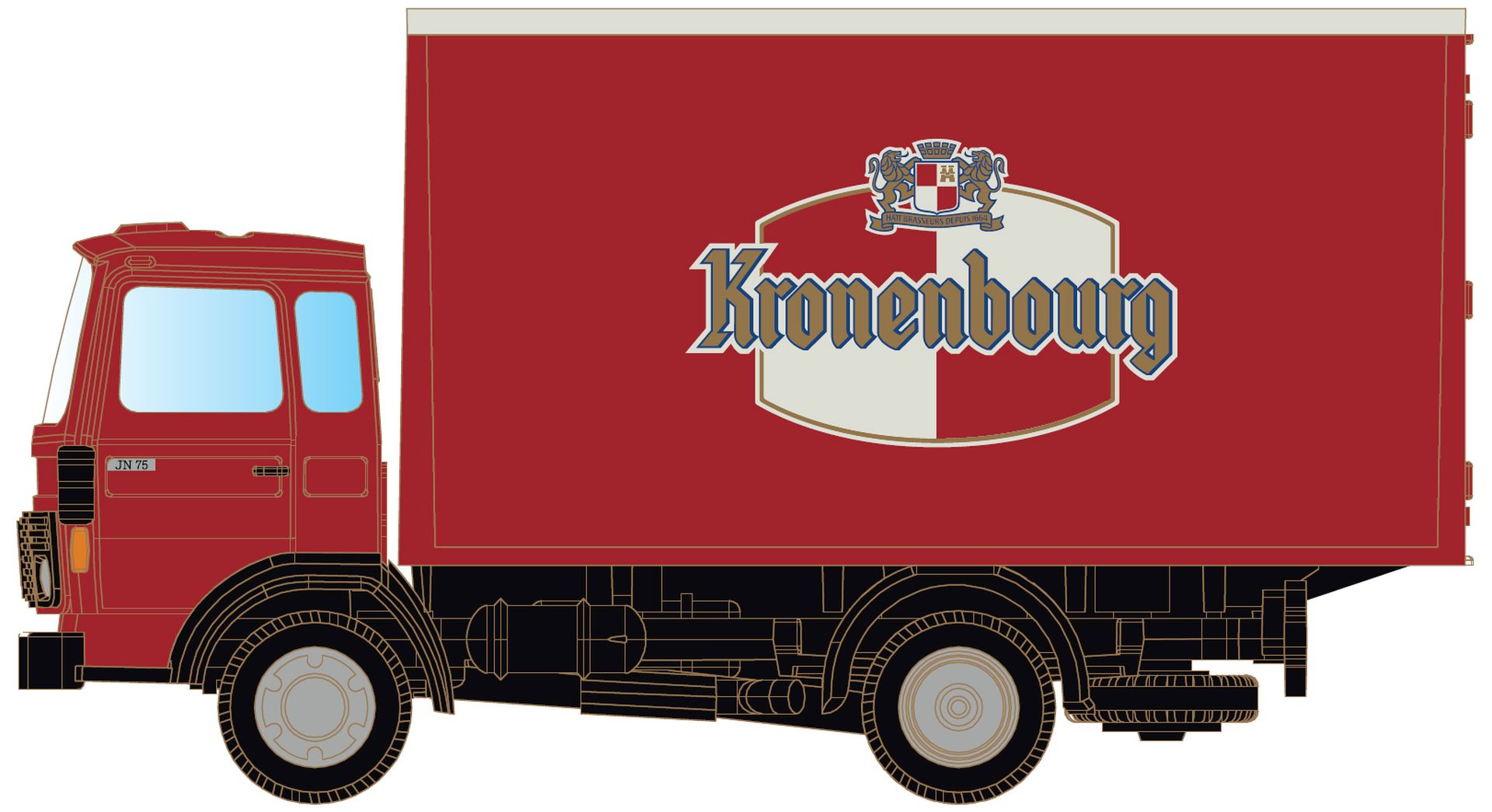 MiNiS LC4865 - Renault JK75 mit Koffer - Kronenbourg (F)