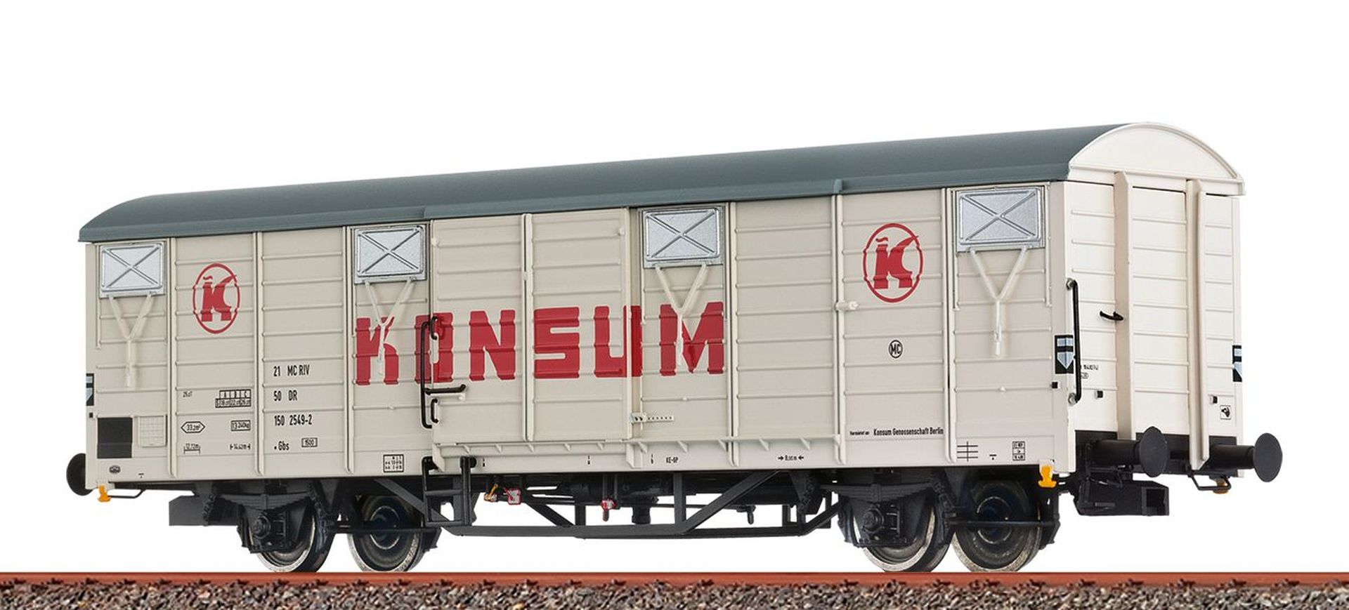 Brawa 49931 - Gedeckter Güterwagen Gbs 1500, DR, Ep.IV 'Konsum'