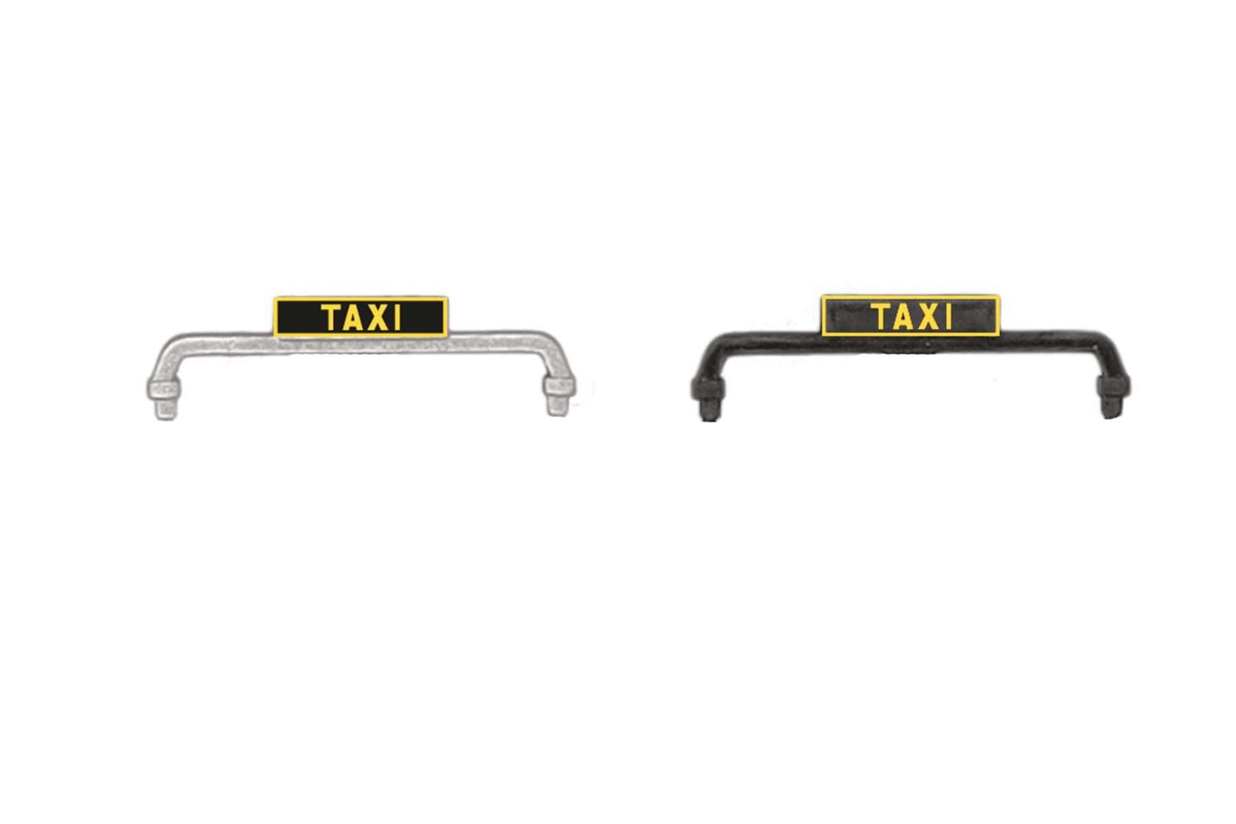 Herpa 054553 - Zubehör: Taxischilder historisch, bedruckt (je 6 schwarz und silber)