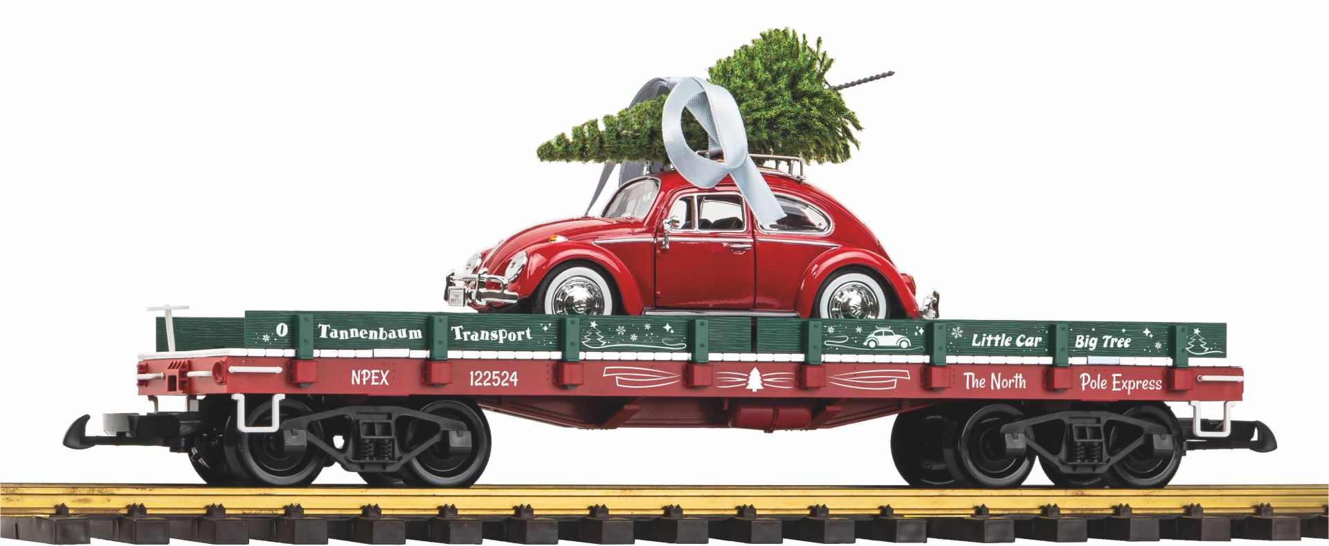 Piko 38794 - Autotransportwagen mit Fahrzeug, Weihnachten Piko 38794 - Autotransportwagen mit Fahrzeug, Weihnachten