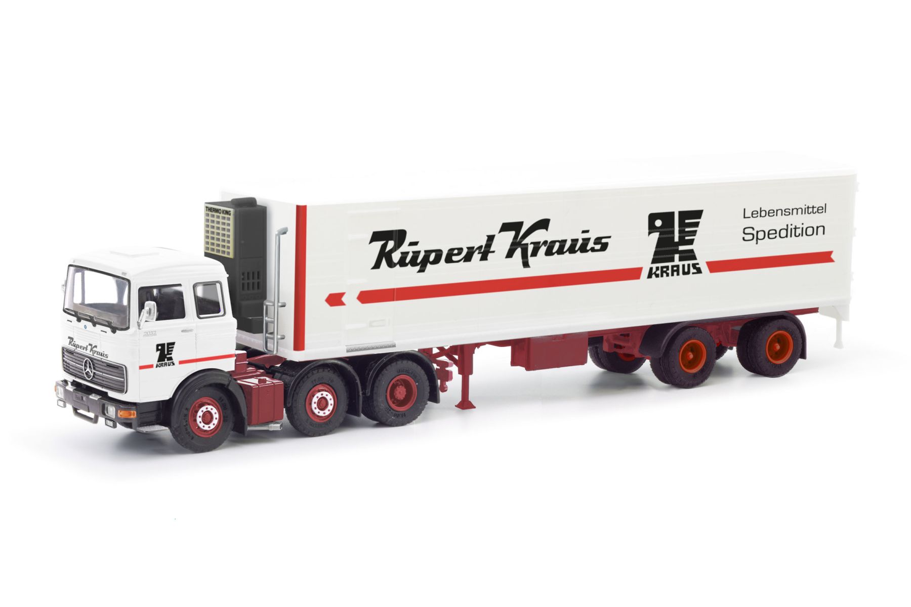 Herpa 87MBS026307 - Mercedes-Benz LPS 2032 Kühlkoffer-Sattelzug "Rupert Kraus"