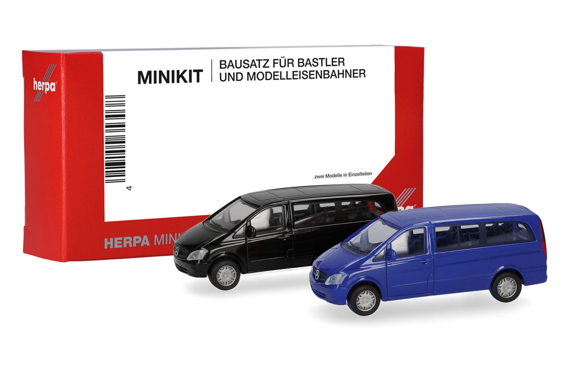 Herpa 014212-002 - MiniKit: Mercedes-Benz Vito Bus 2010, schwarz/ultramarinblau