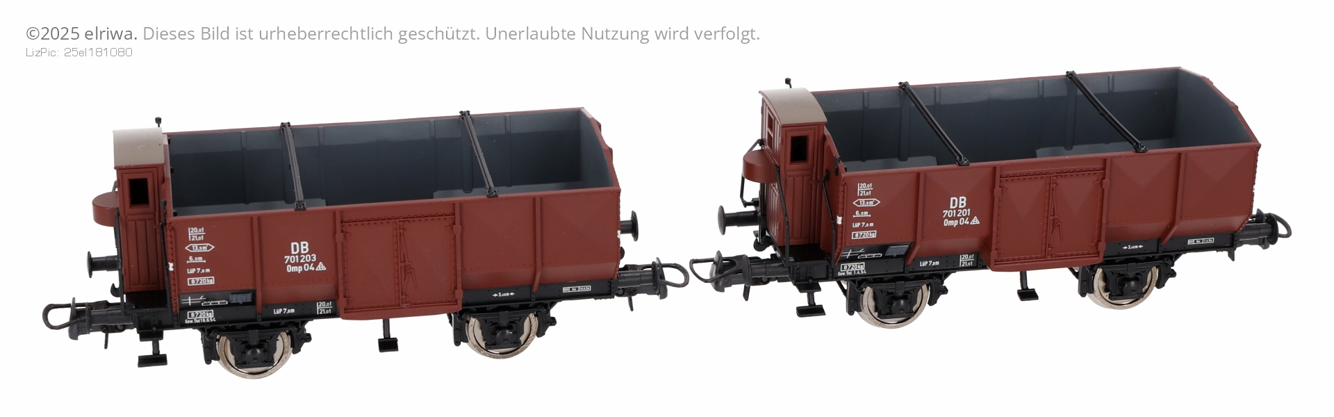 Roco 6600212 - 2er Set offene Güterwagen, DB, Ep.III