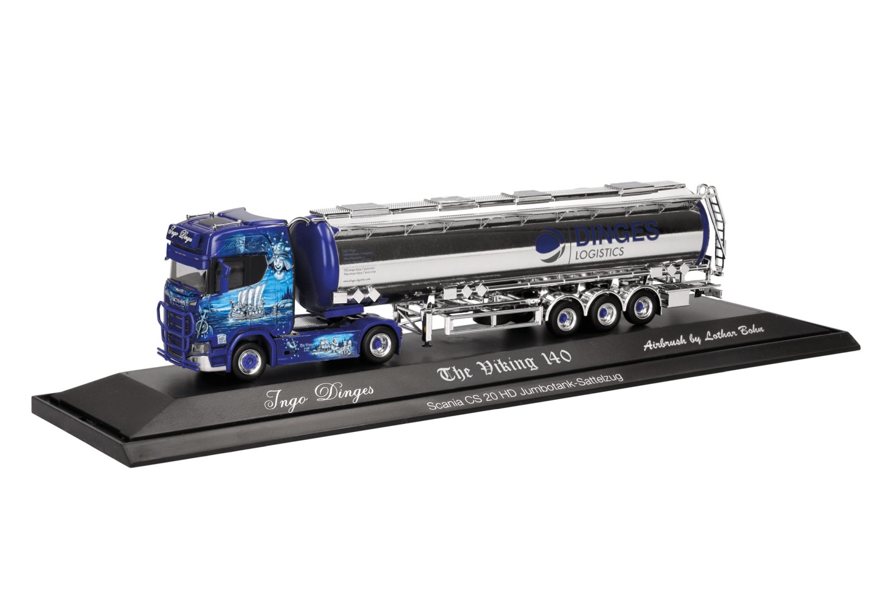 Herpa 122344 - Scania CS 20 HD Jumbochromtank-Sattelzug "Ingo Dinges/Wickie"