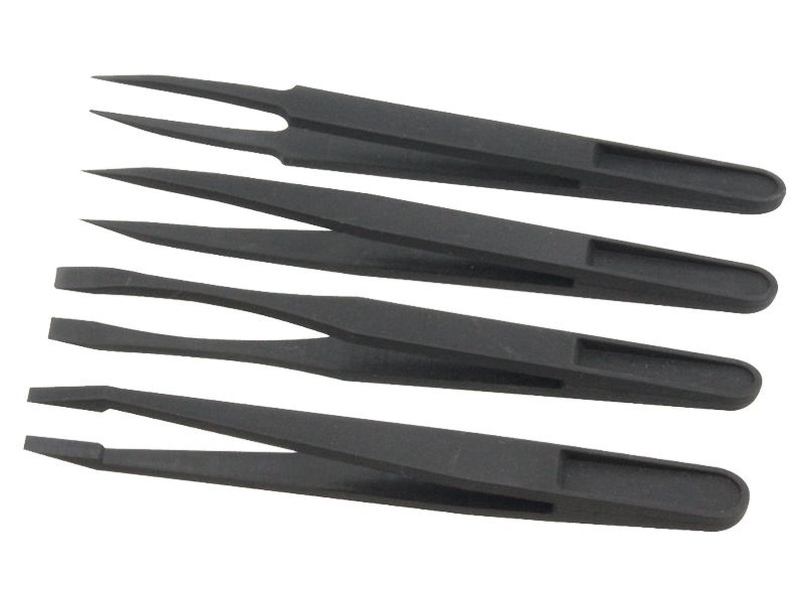 Schönwitz 11284 - Pinzetten Set Sortiment - 4 teilig - Kunststoff ESD - 110mm