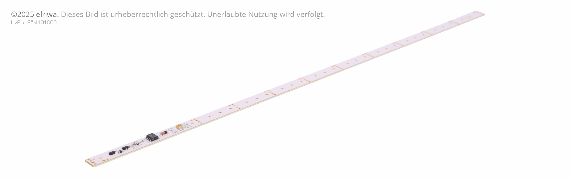 MS 12154 - Lichtleiste warmweiss, 290 mm mit Kondensator, 12 LED, El. gegenüberliegende Seite MS 12154 - Lichtleiste warmweiss, 290 mm mit Kondensator, 12 LED, El. gegenüberliegende Seite